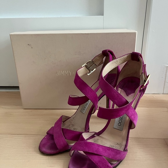 Jimmy Choo Lottie Sandals 100mm in Pink - Picture 3 of 8